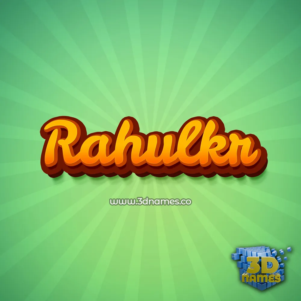 rahulkr in Green Rays style - 3D name wallpaper