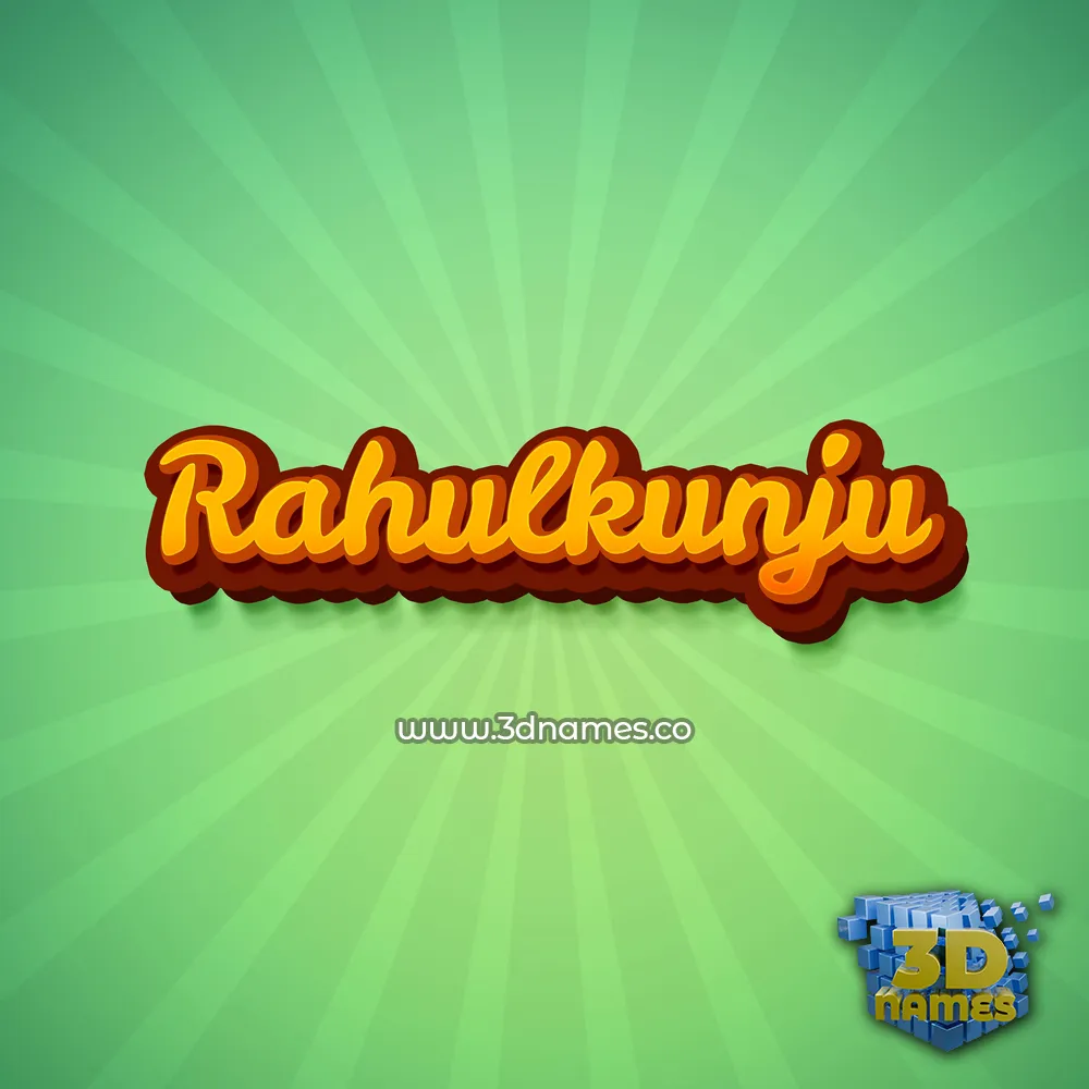rahulkunju in Green Rays style - 3D name wallpaper