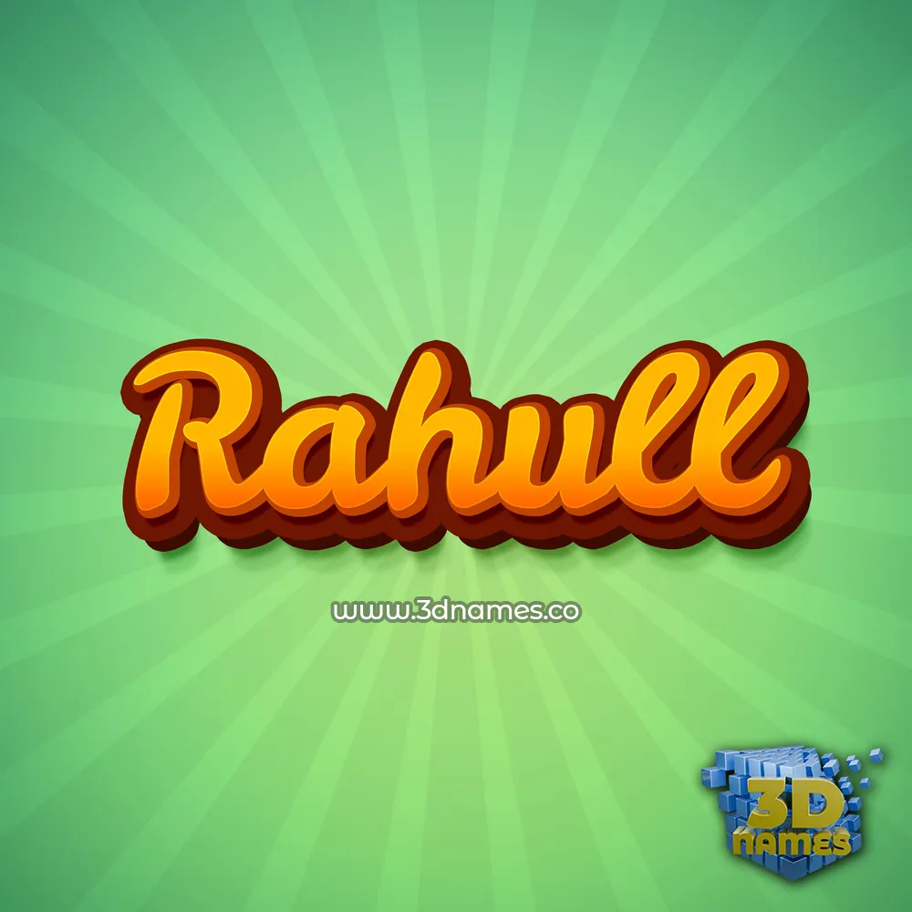 rahull in Green Rays style - 3D name wallpaper