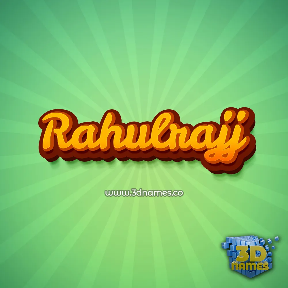 rahulrajj in Green Rays style - 3D name wallpaper
