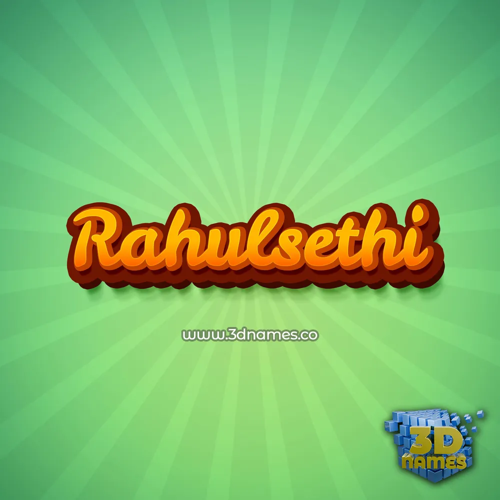 rahulsethi in Green Rays style - 3D name wallpaper