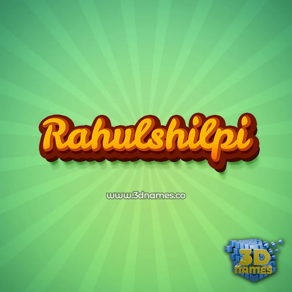 rahulshilpi in Green Rays style - 3D name wallpaper
