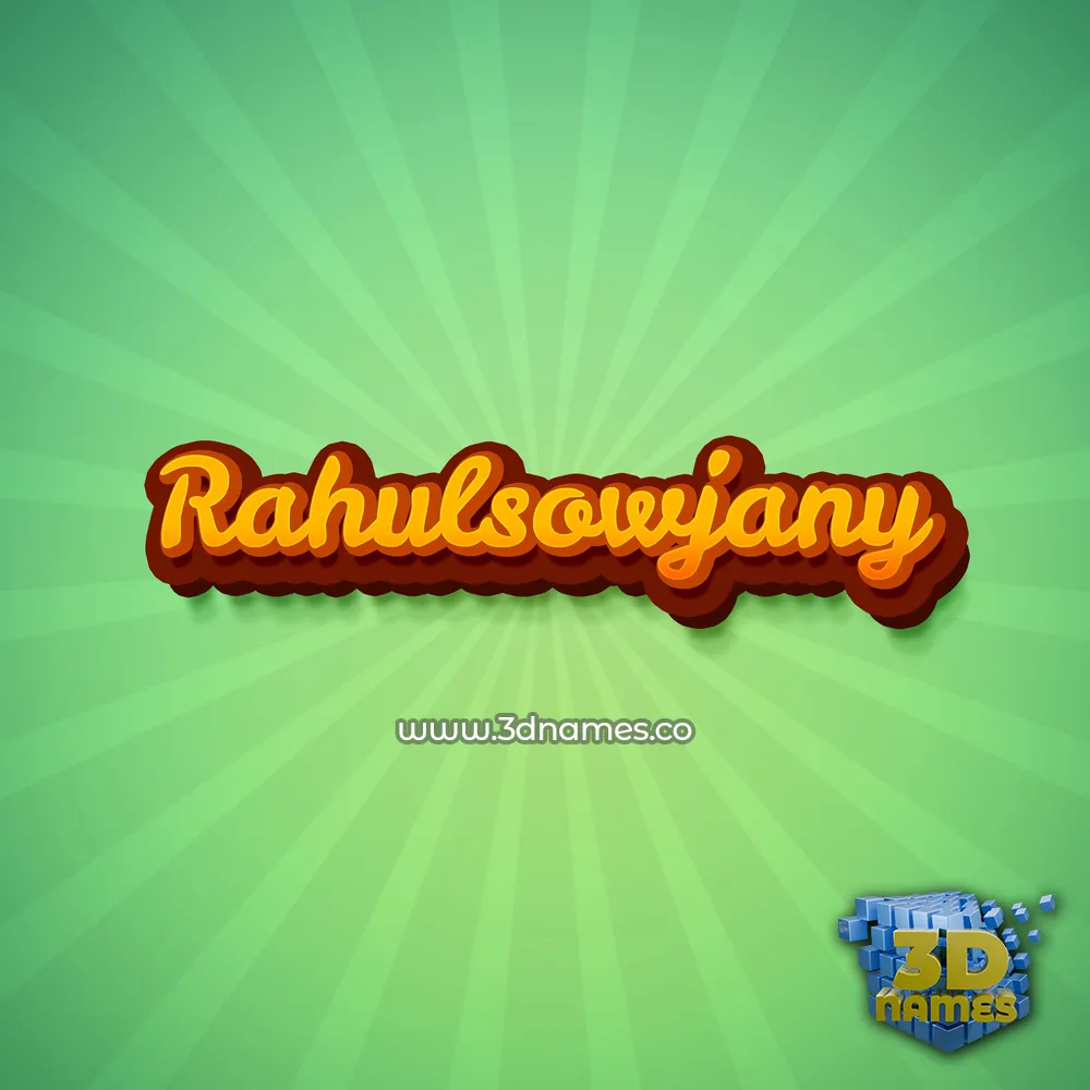 rahulsowjany in Green Rays style - 3D name wallpaper