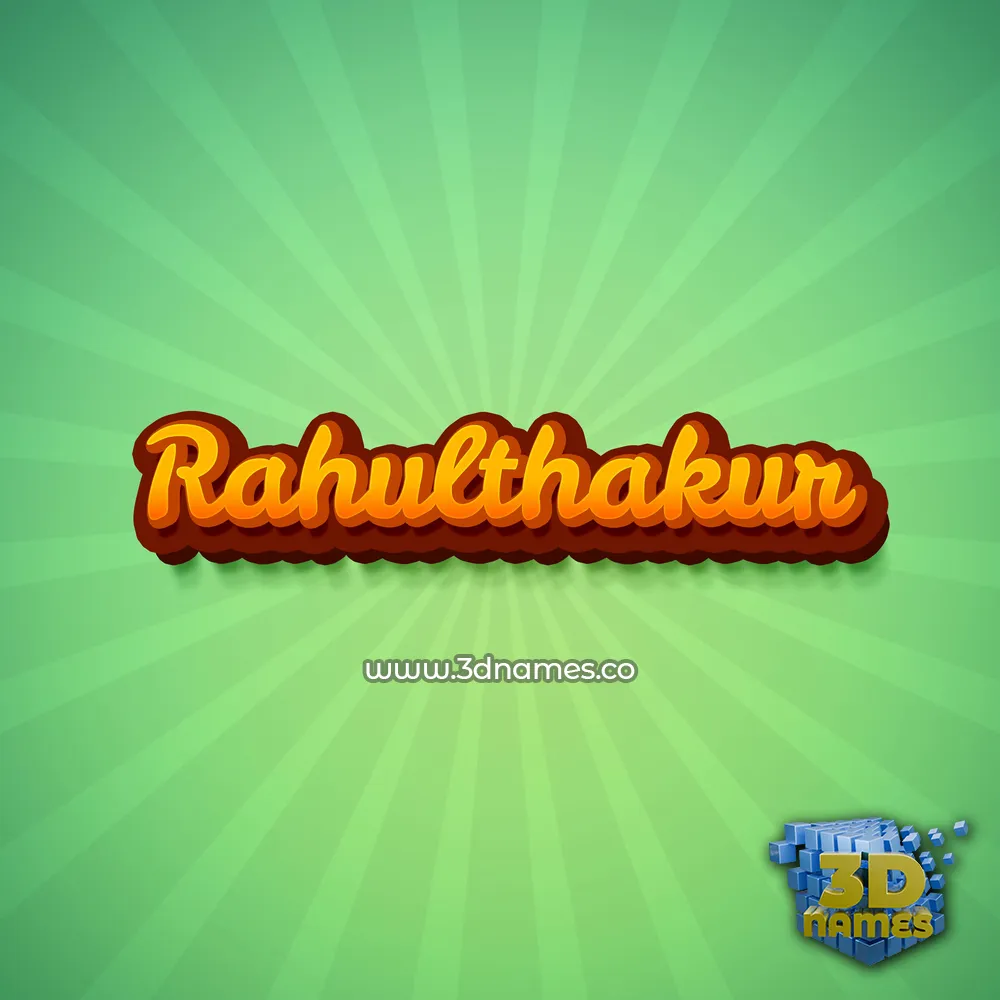 rahulthakur in Green Rays style - 3D name wallpaper