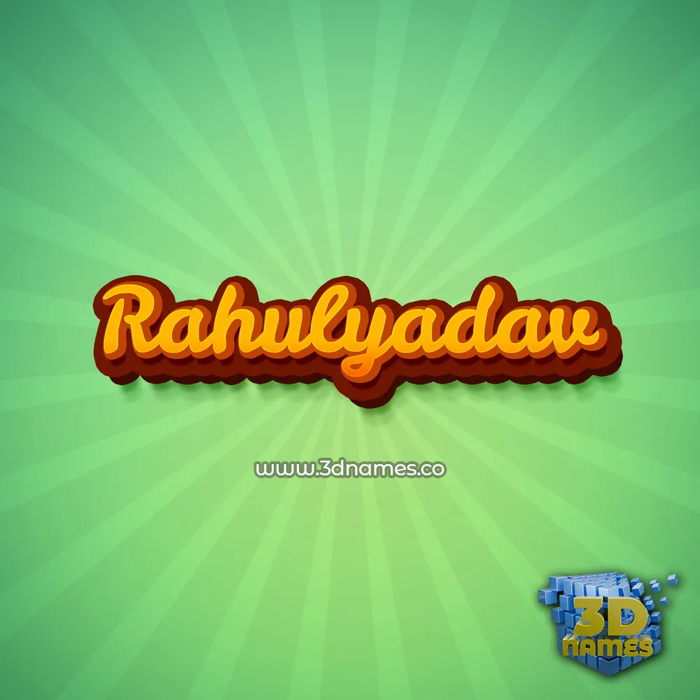 rahulyadav in Green Rays style - 3D name wallpaper