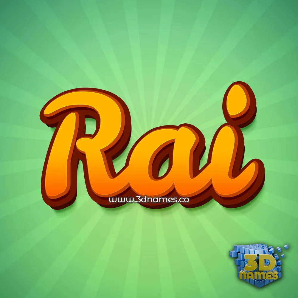 rai in Green Rays style - 3D name wallpaper