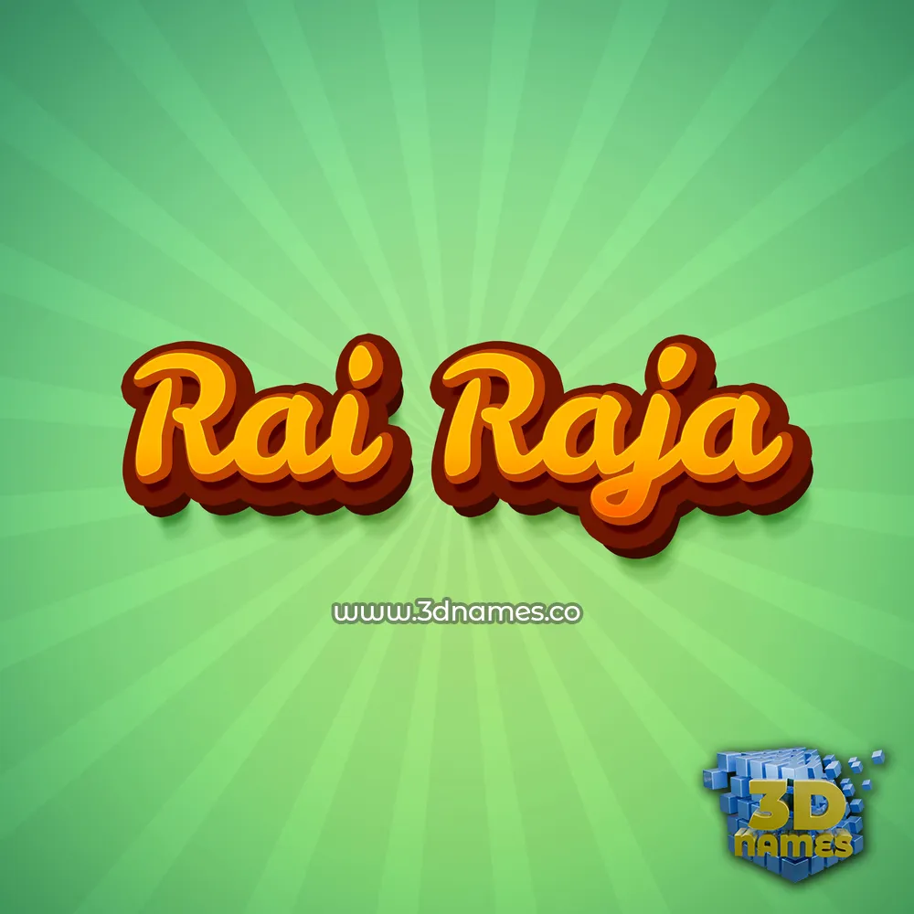 rai raja in Green Rays style - 3D name wallpaper
