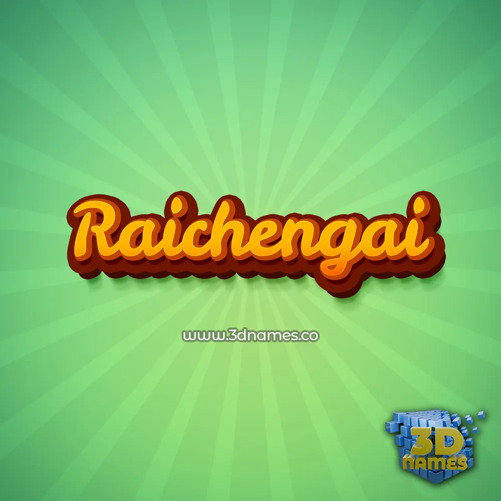 raichengai in Green Rays style - 3D name wallpaper