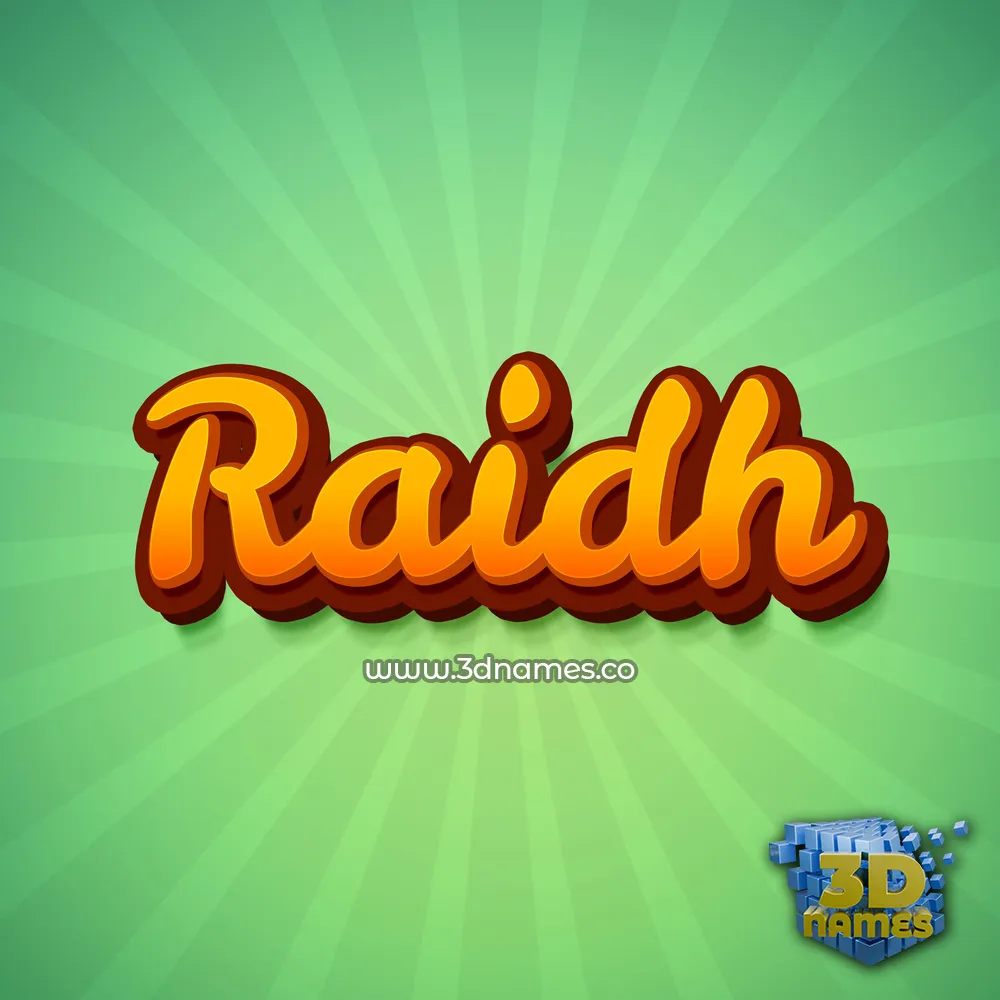 raidh in Green Rays style - 3D name wallpaper