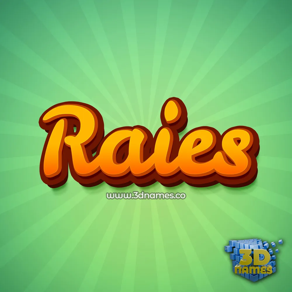 raies in Green Rays style - 3D name wallpaper