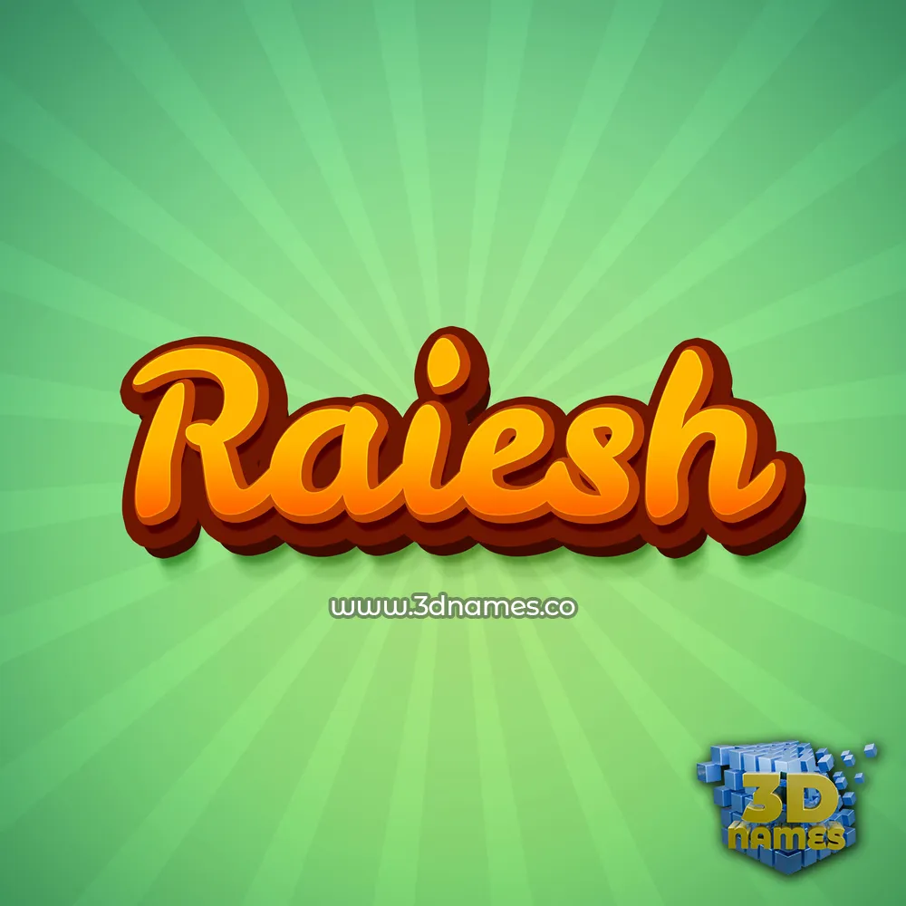 raiesh in Green Rays style - 3D name wallpaper