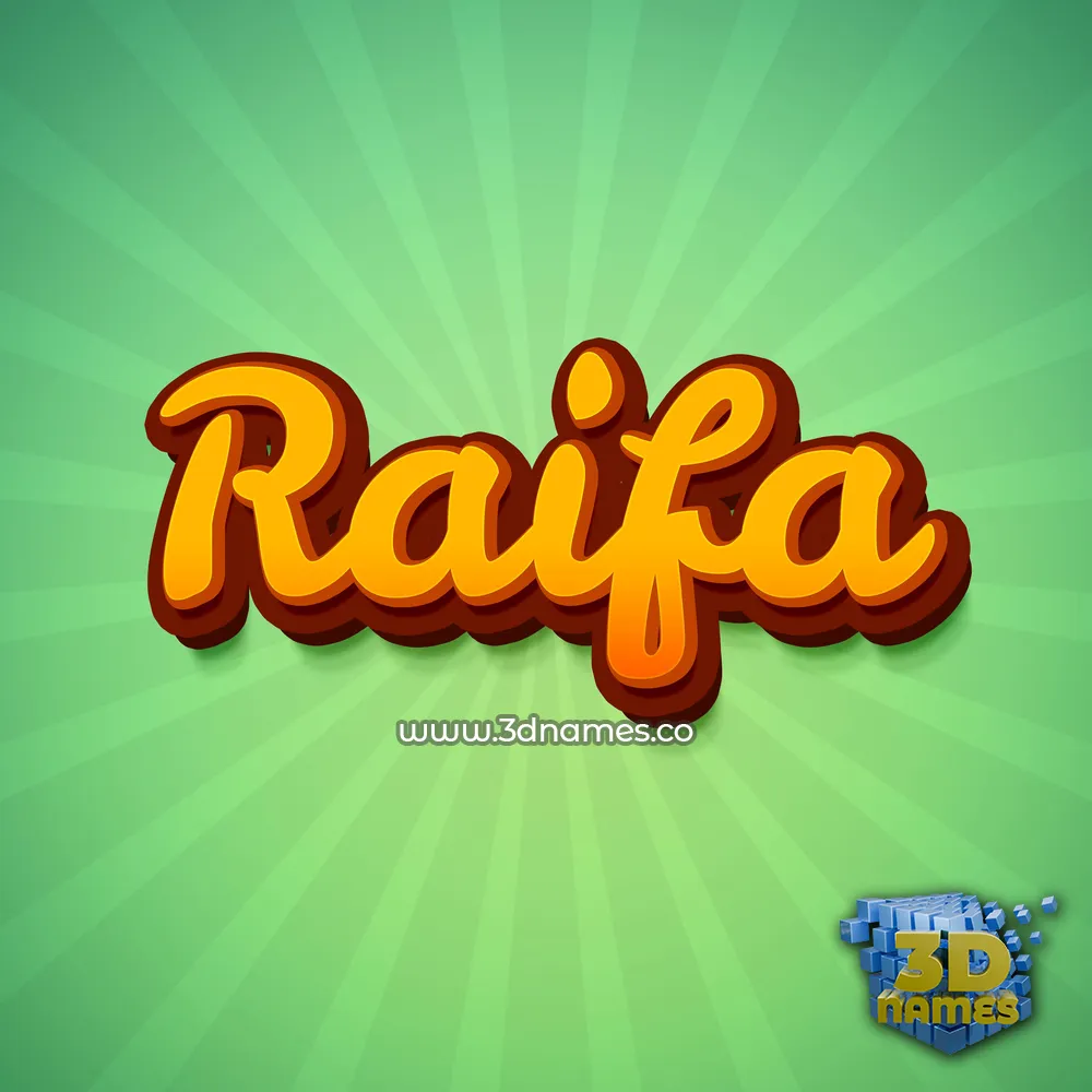 raifa in Green Rays style - 3D name wallpaper