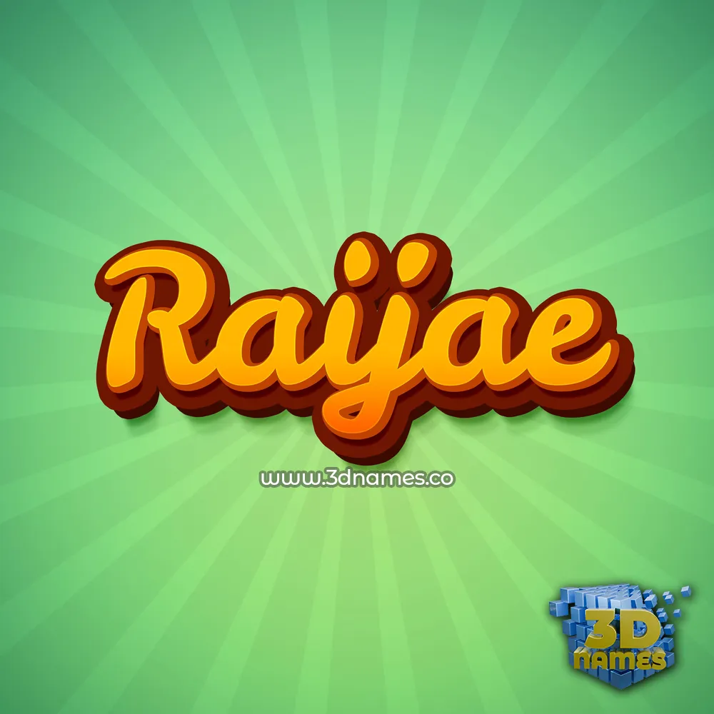 raijae in Green Rays style - 3D name wallpaper