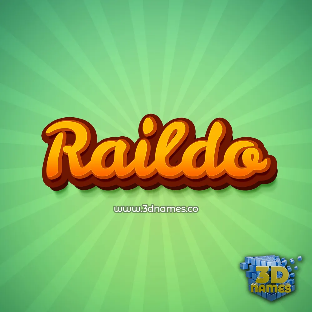 raildo in Green Rays style - 3D name wallpaper