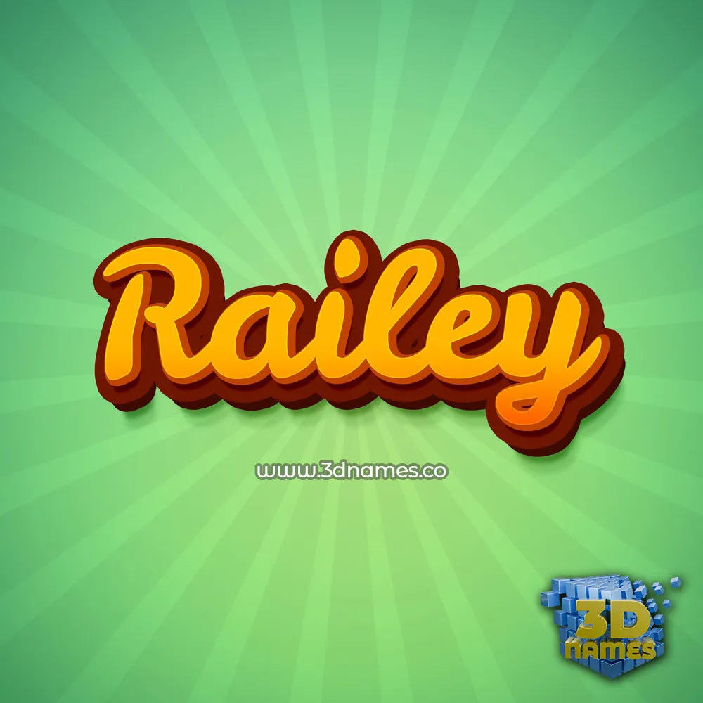railey in Green Rays style - 3D name wallpaper