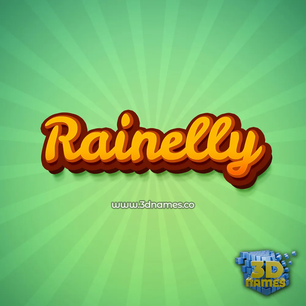 rainelly in Green Rays style - 3D name wallpaper