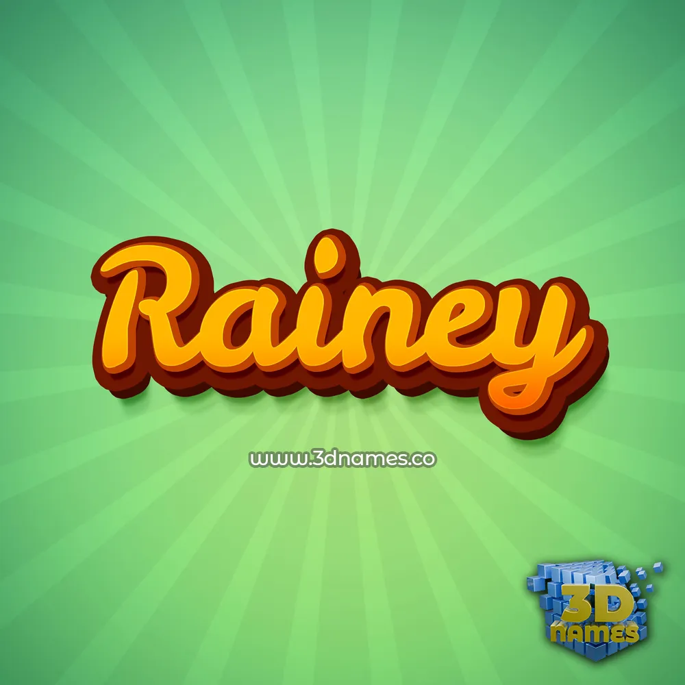 rainey in Green Rays style - 3D name wallpaper