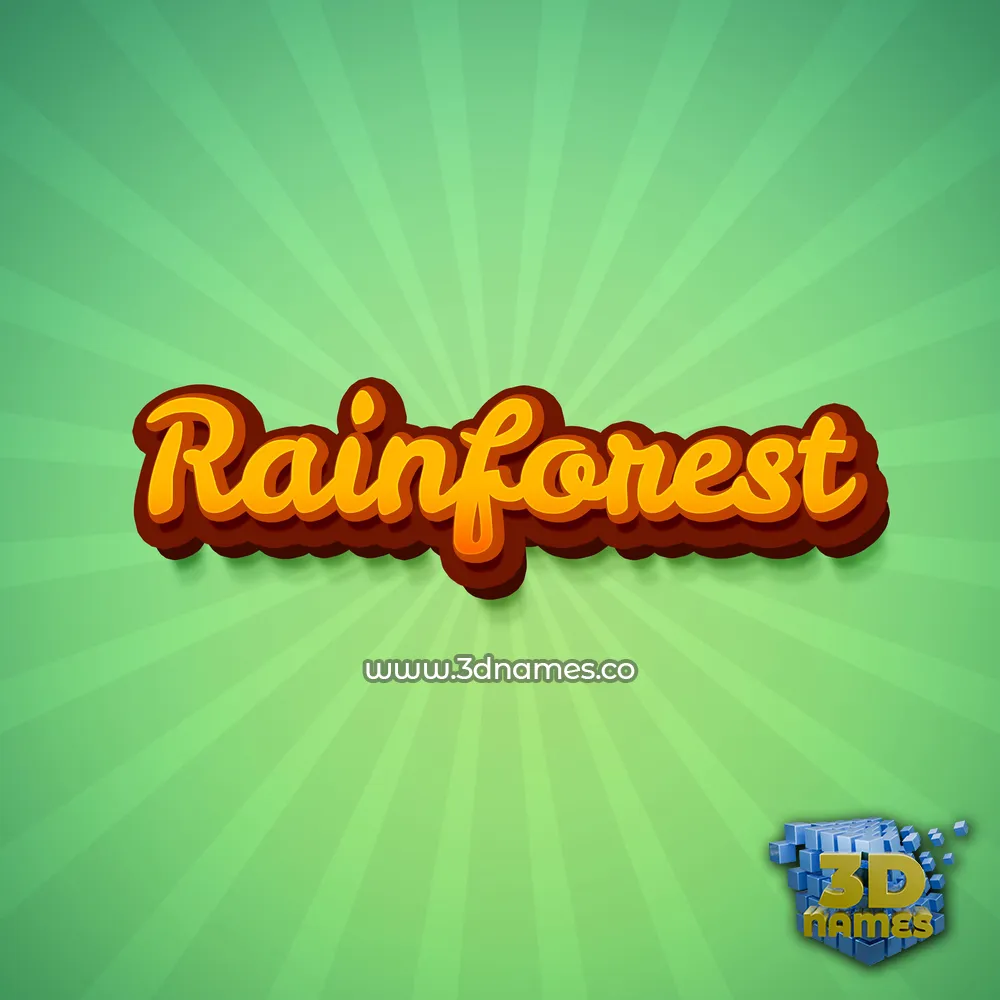 rainforest in Green Rays style - 3D name wallpaper