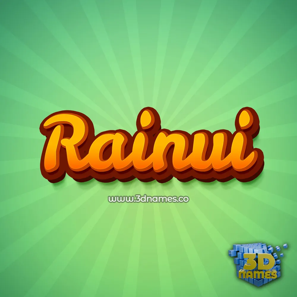 rainui in Green Rays style - 3D name wallpaper