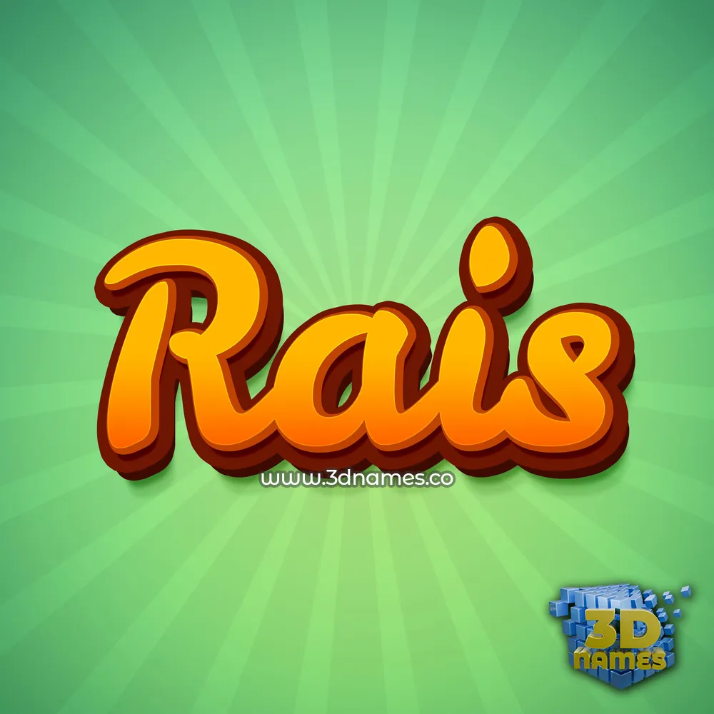 rais in Green Rays style - 3D name wallpaper