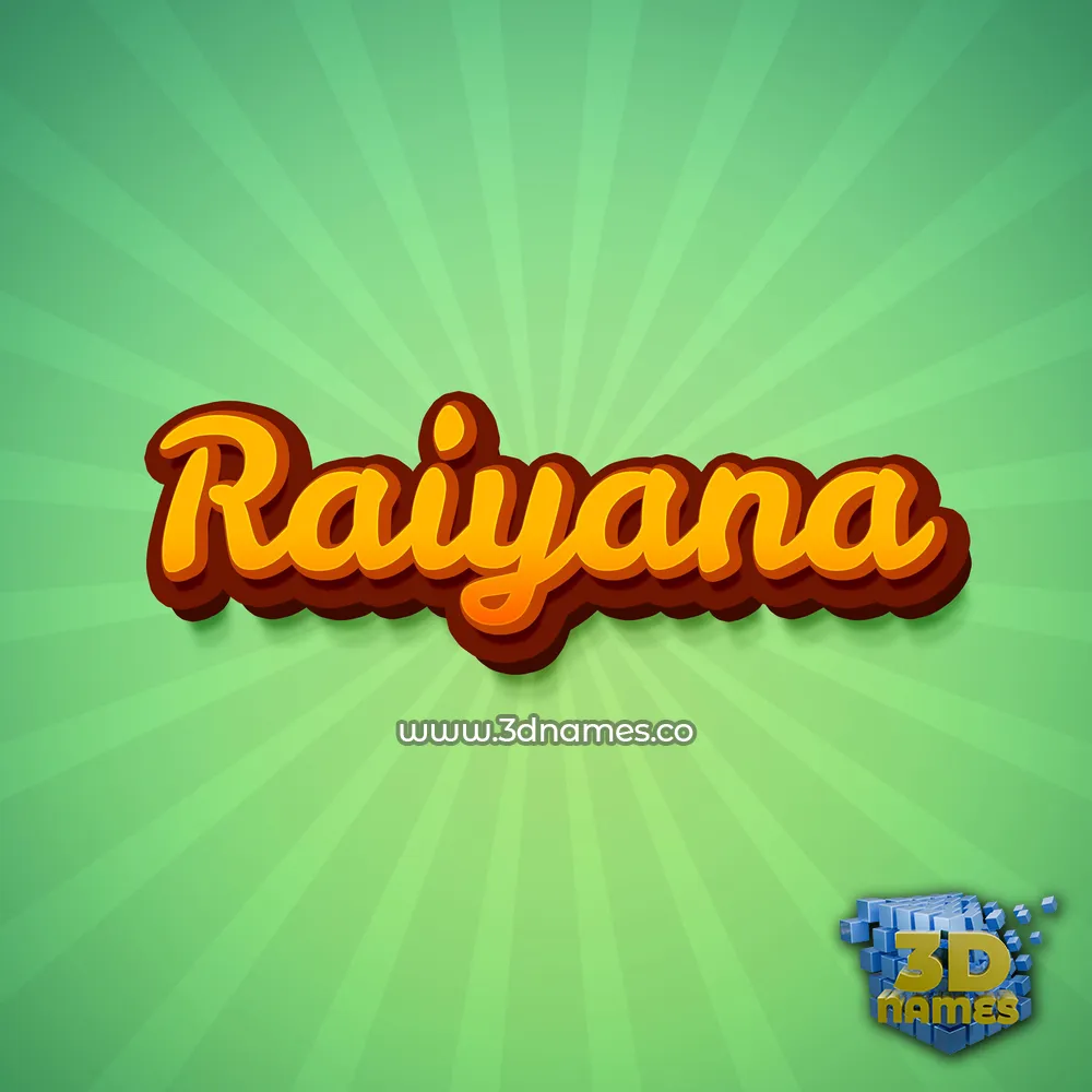 raiyana in Green Rays style - 3D name wallpaper