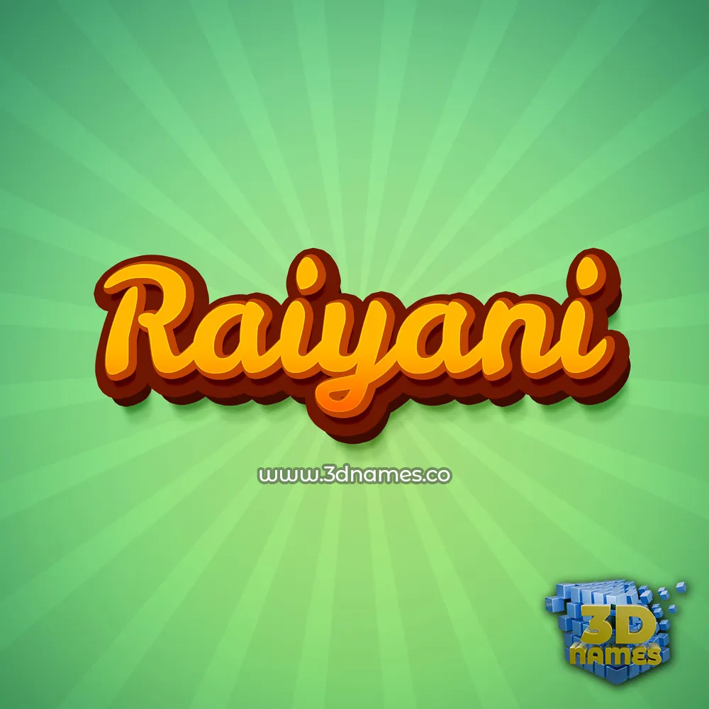 raiyani in Green Rays style - 3D name wallpaper