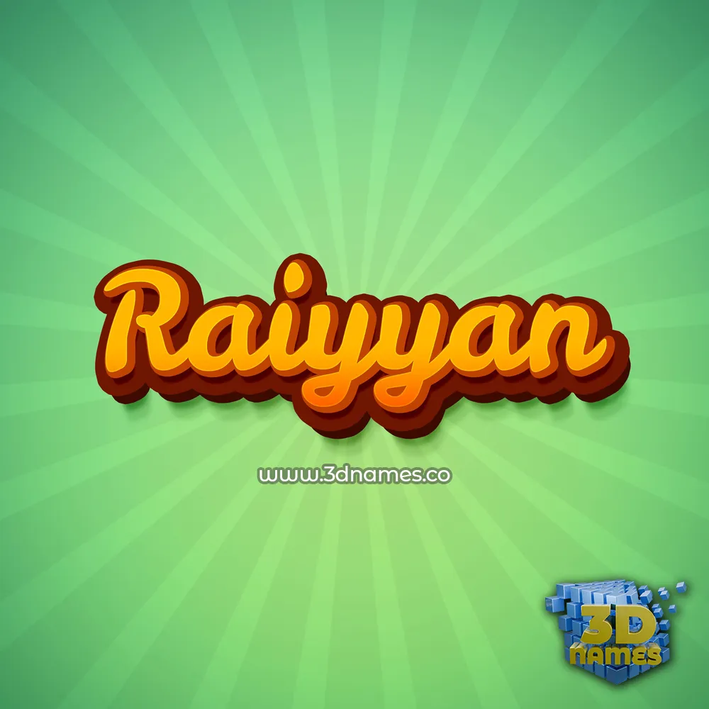 raiyyan in Green Rays style - 3D name wallpaper