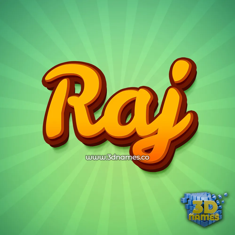 raj in Green Rays style - 3D name wallpaper