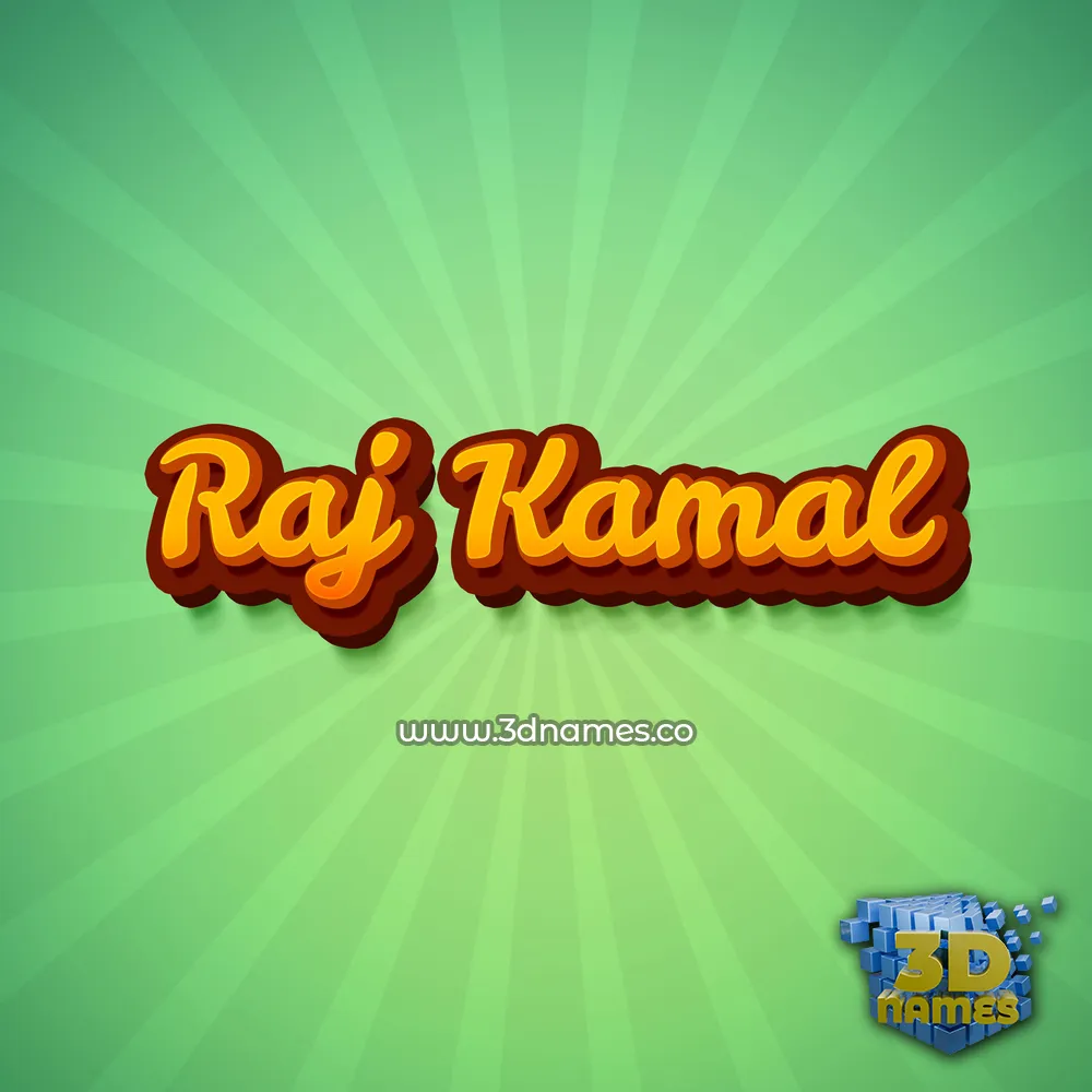raj kamal in Green Rays style - 3D name wallpaper
