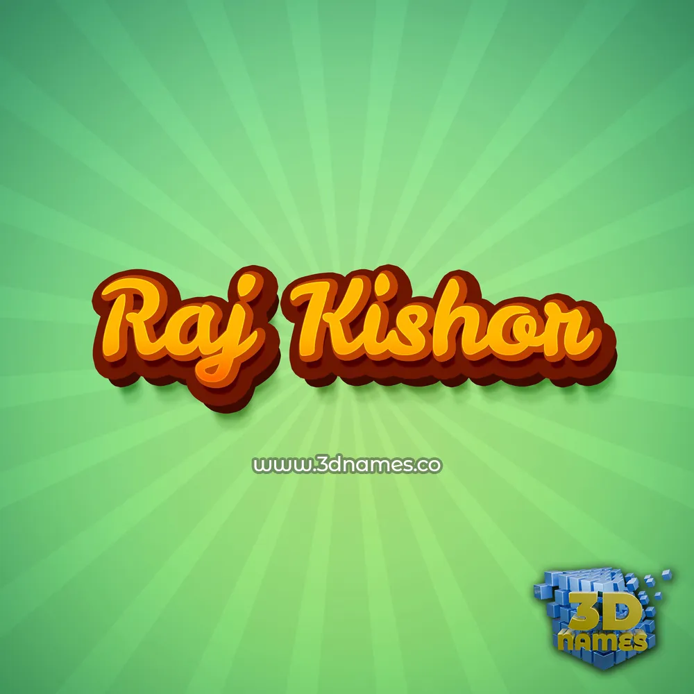 raj kishor in Green Rays style - 3D name wallpaper