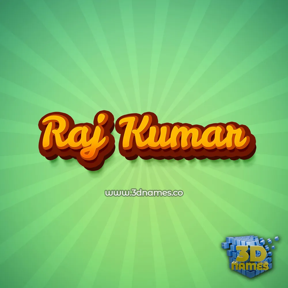 raj kumar in Green Rays style - 3D name wallpaper