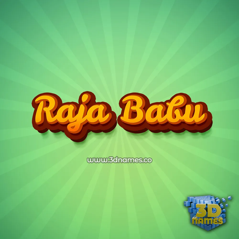 raja babu in Green Rays style - 3D name wallpaper