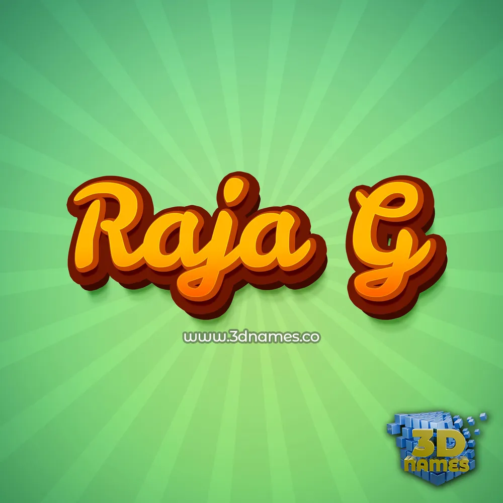 raja g in Green Rays style - 3D name wallpaper