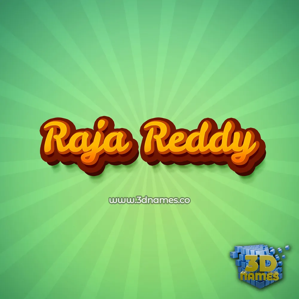 raja reddy in Green Rays style - 3D name wallpaper