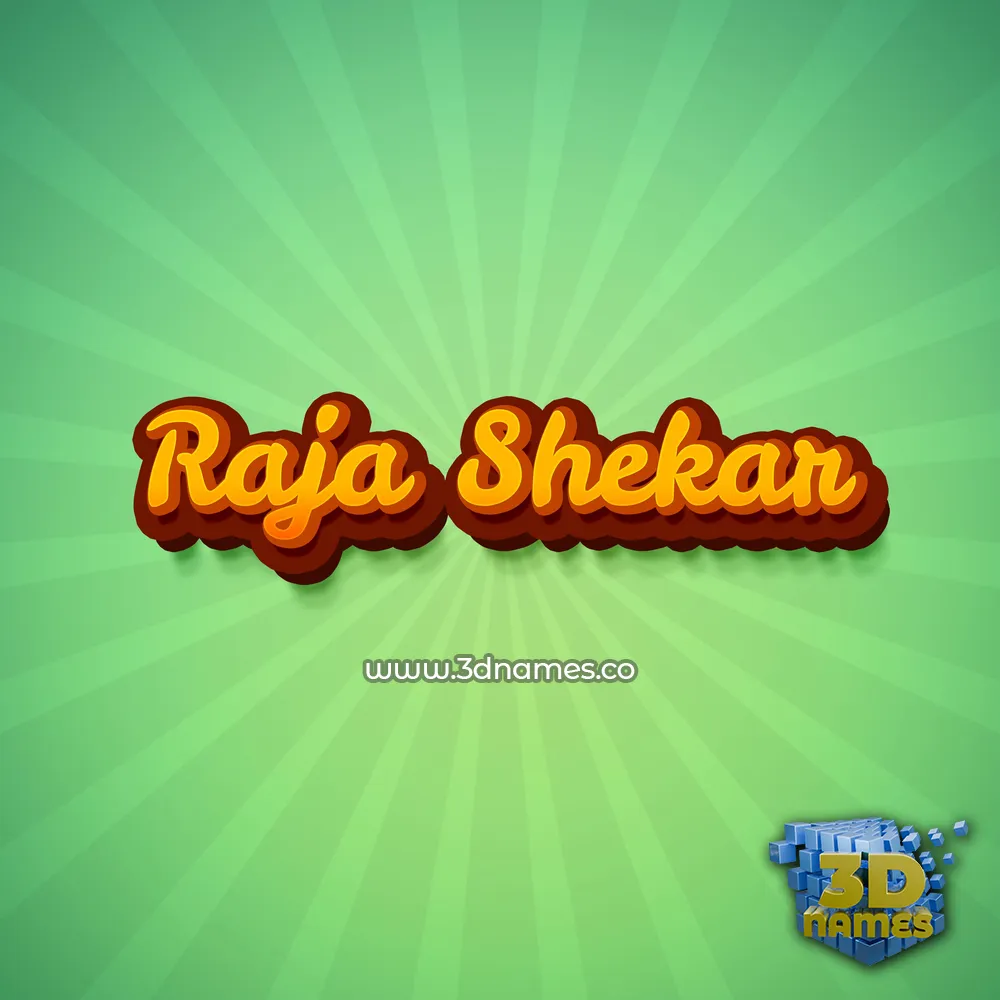 raja shekar in Green Rays style - 3D name wallpaper
