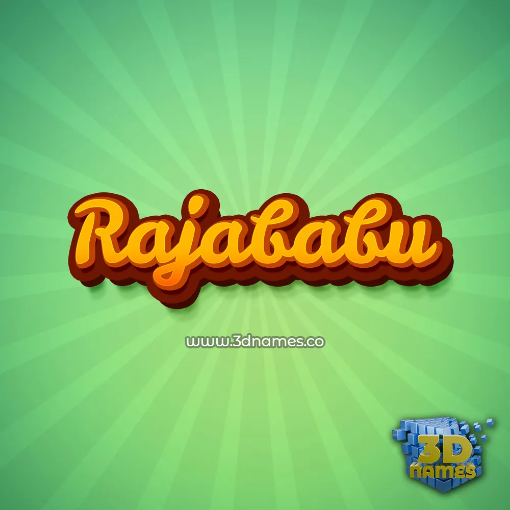 rajababu in Green Rays style - 3D name wallpaper