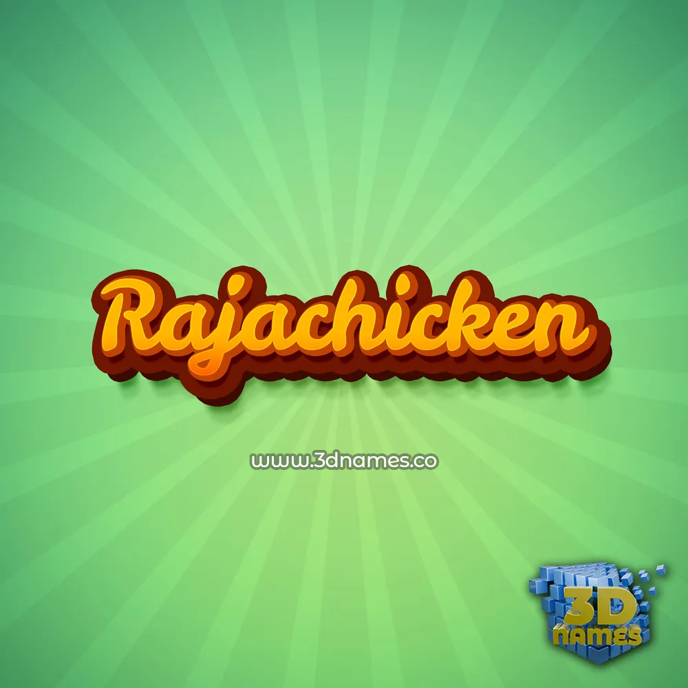 rajachicken in Green Rays style - 3D name wallpaper