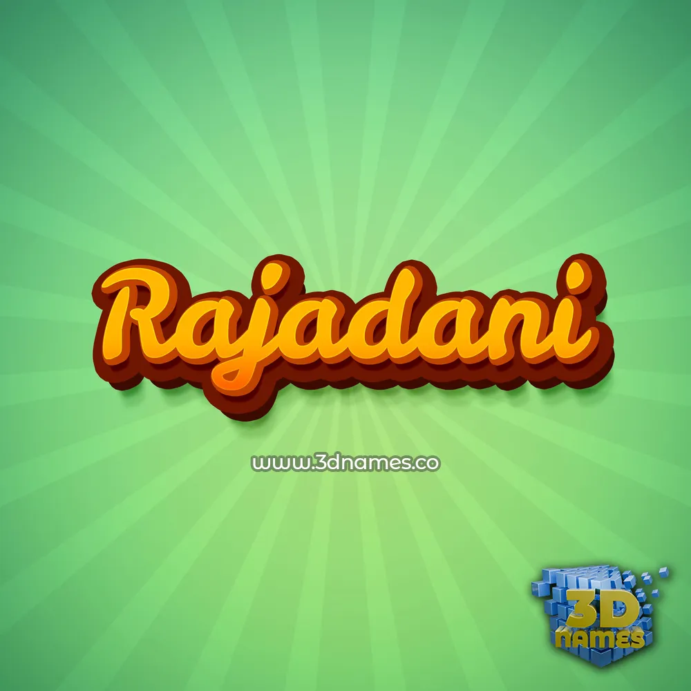 rajadani in Green Rays style - 3D name wallpaper