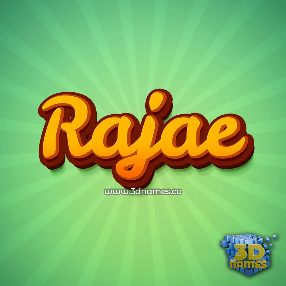 rajae in Green Rays style - 3D name wallpaper