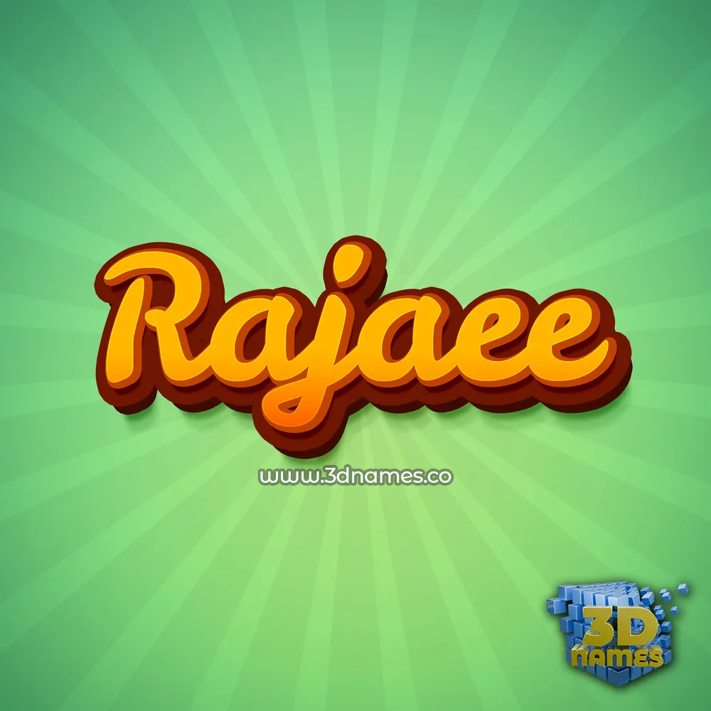 rajaee in Green Rays style - 3D name wallpaper