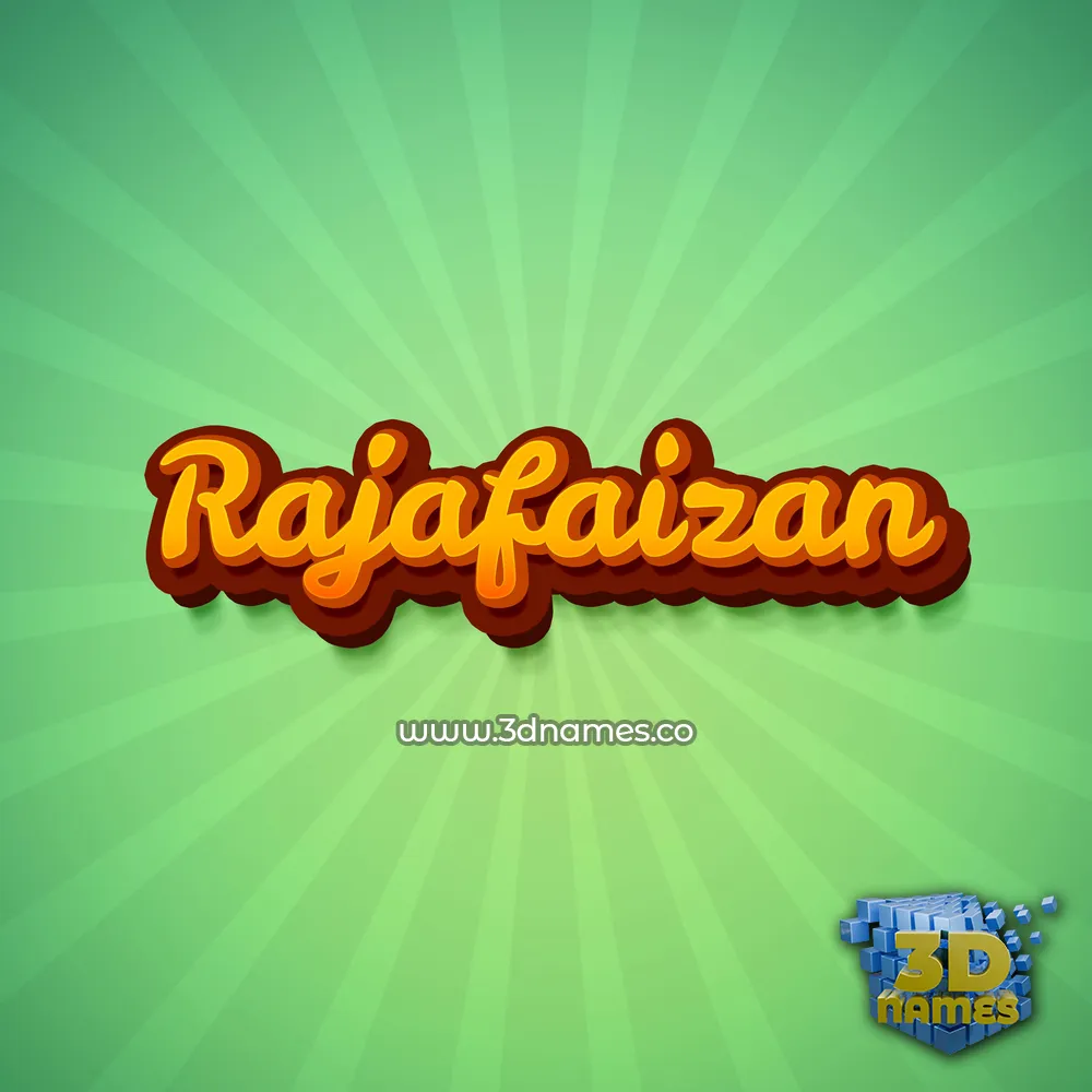 rajafaizan in Green Rays style - 3D name wallpaper
