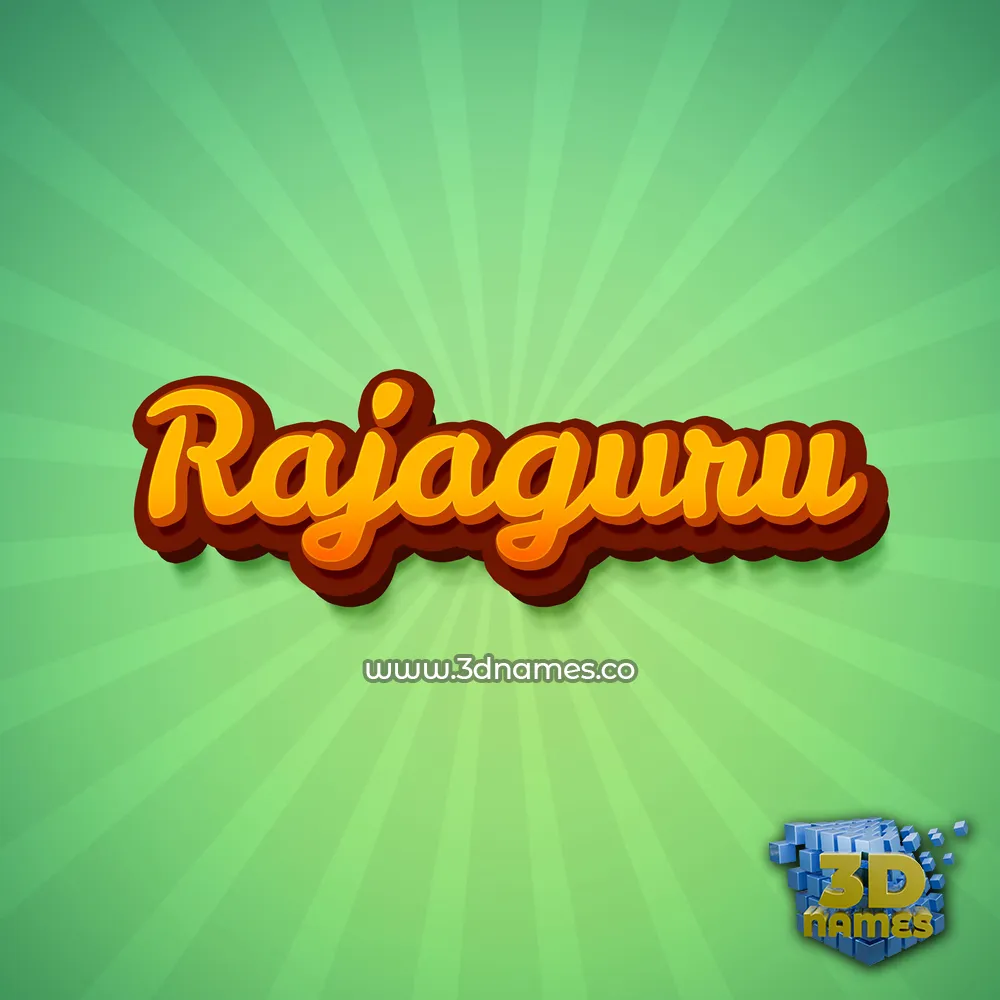 rajaguru in Green Rays style - 3D name wallpaper
