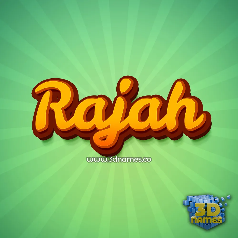 rajah in Green Rays style - 3D name wallpaper