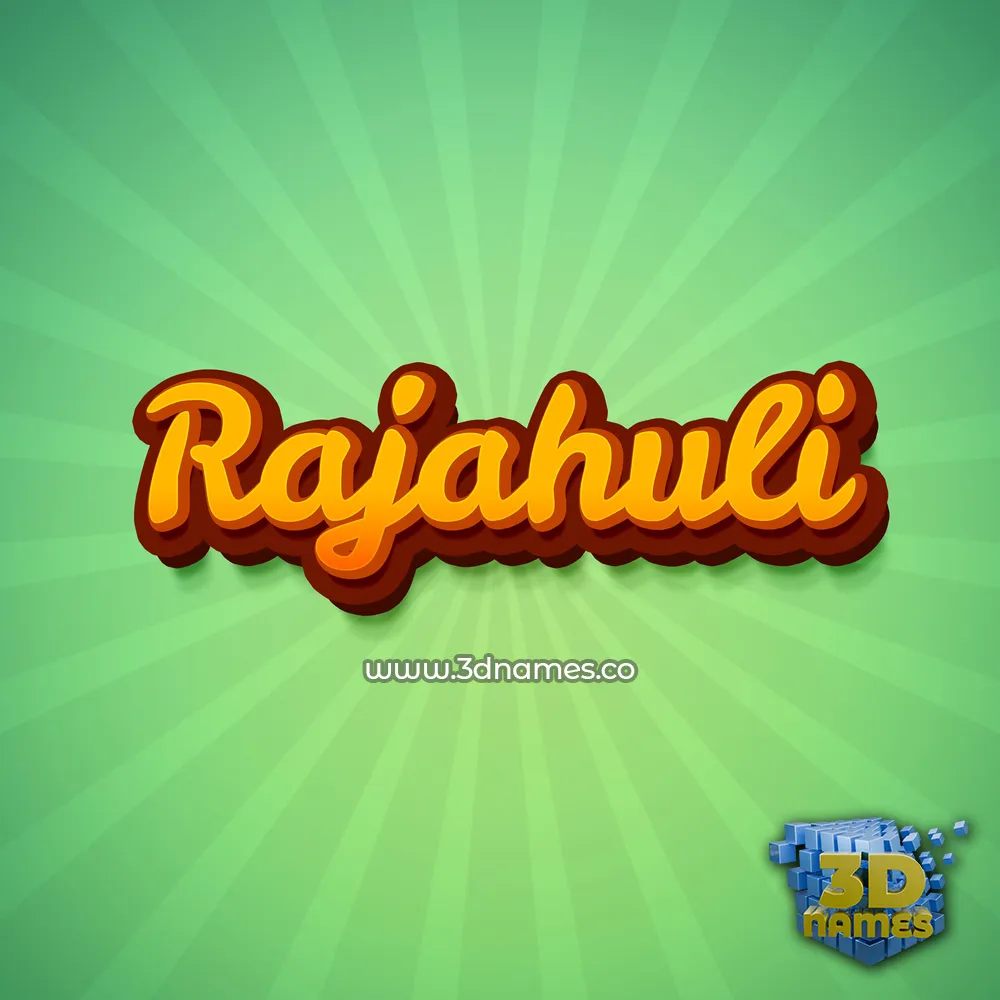 rajahuli in Green Rays style - 3D name wallpaper