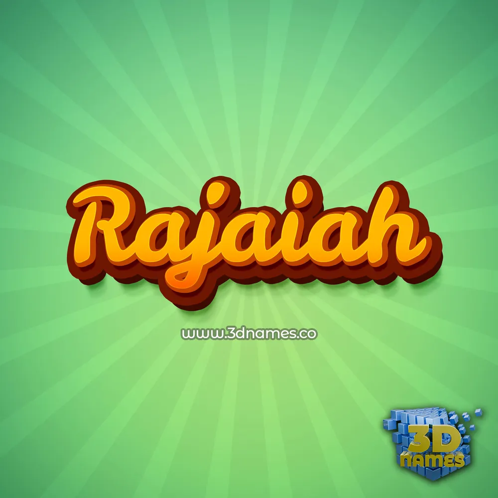 rajaiah in Green Rays style - 3D name wallpaper