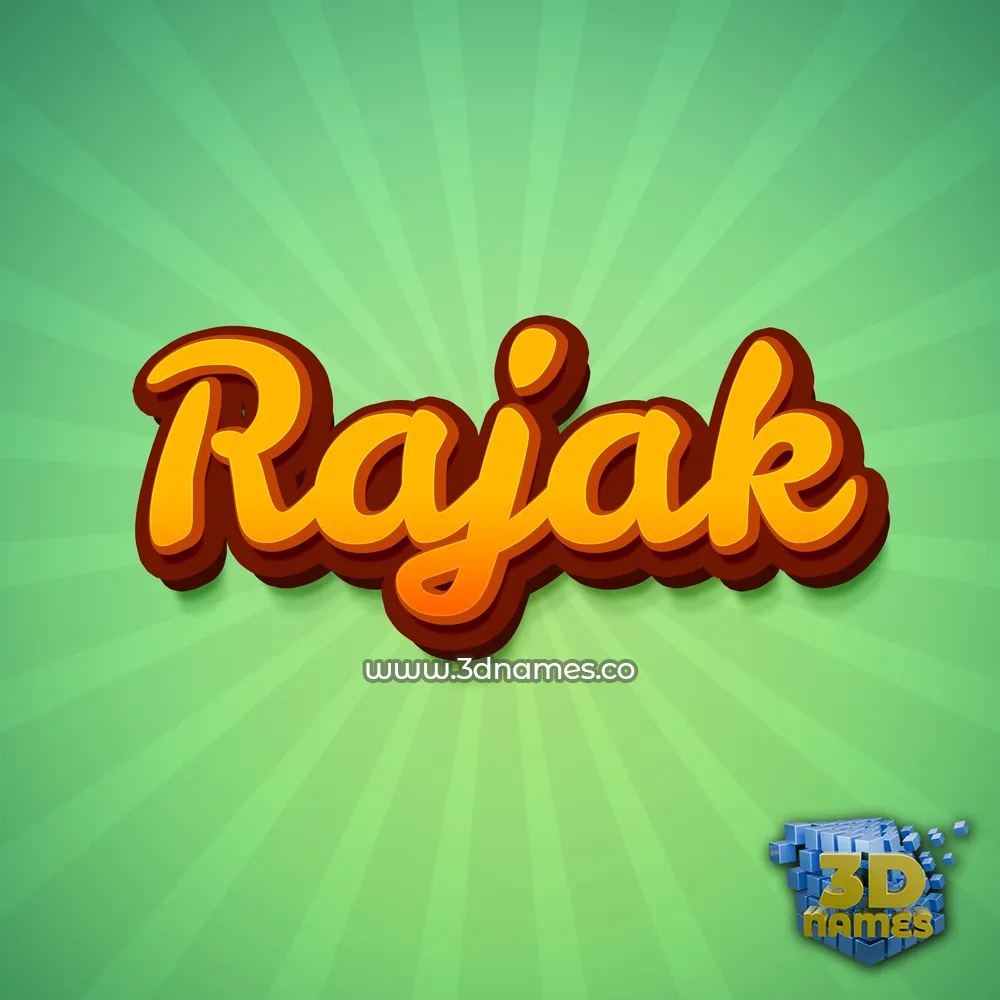 rajak in Green Rays style - 3D name wallpaper