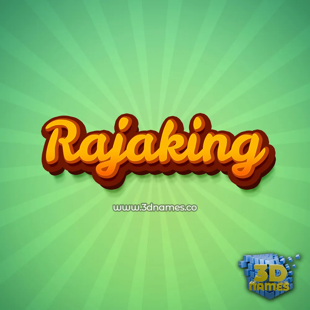 rajaking in Green Rays style - 3D name wallpaper