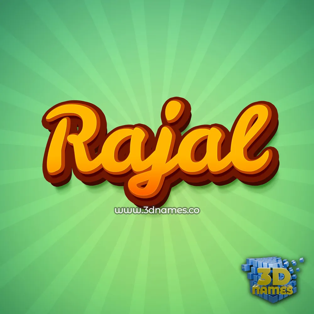 rajal in Green Rays style - 3D name wallpaper