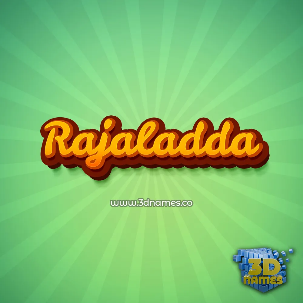 rajaladda in Green Rays style - 3D name wallpaper