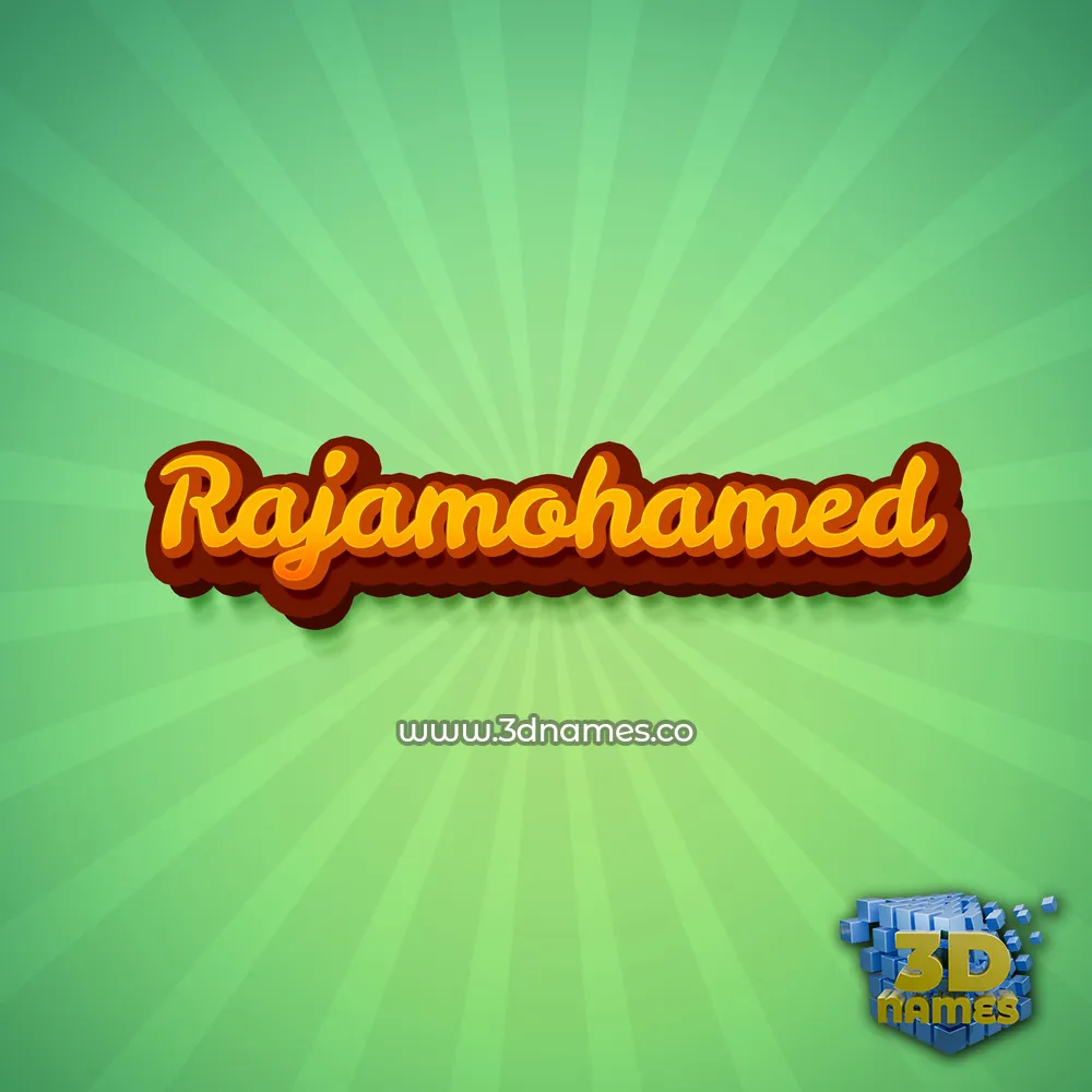 rajamohamed in Green Rays style - 3D name wallpaper